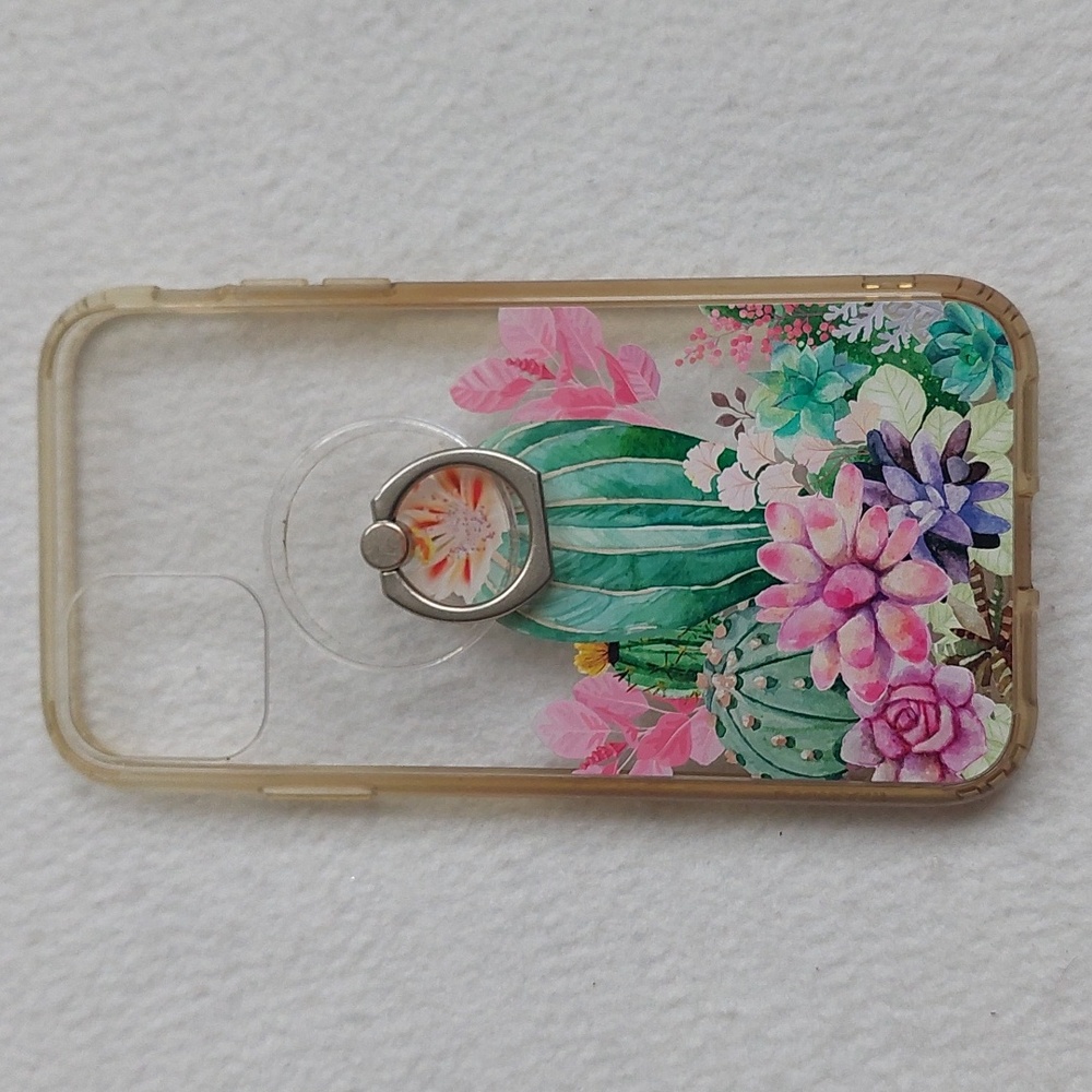 SOKAD Floral Cactus Phone Protective Case iPhone11 Cover with Ring Holder NWOT